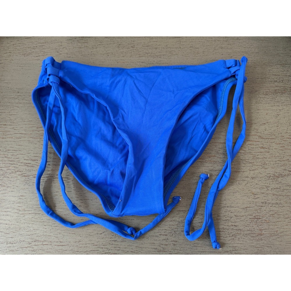 L Space Royal Blue Side Tie Full Cut Bikini Bottoms XS RN 130061 Made in USA